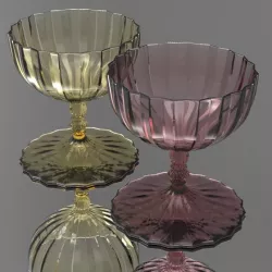 Twenty Star Faceted Bowl with Stem