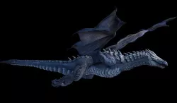 Two versions of a high-poly and low-poly rigged and animated Ice dragon.