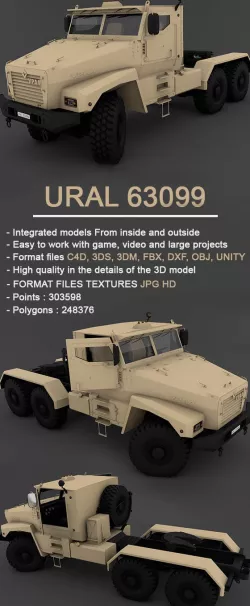 Ural 63099 Full 3D Model