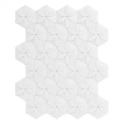 White Flower Decor Wall Panel 3D Model