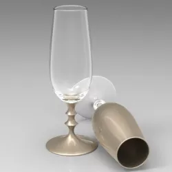 Wine Flute with Turned Stem