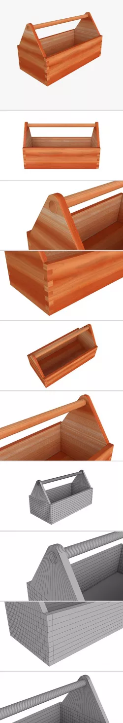 Wooden Toolbox 3D model