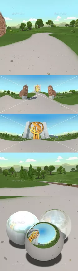 2 Cartoon Bank Exterior HDRI