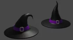 2 lowpoly witch hats