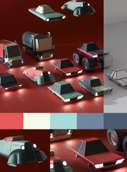 3D cartoon car pack