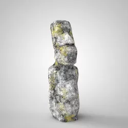 3D Moai statue.
