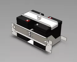Battery shelf in telecommunication cabinet