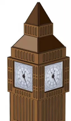 Bookcase with integrated watch 'BIG BEN Tower' - Книжный стеллаж со встроенными часами "Башня BIG BEN"