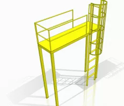 Caged Ladder with platafform (3 m) / Escada Marinheiro com plataforma (3 m)