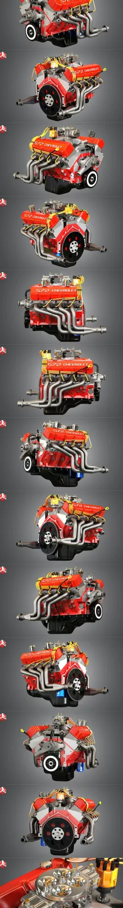 Chevrolet 572 V8 Muscle Engine 3d model
