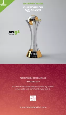 Club World Cup Trophy 3D Model