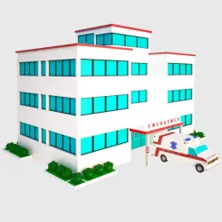 hospital and ambulance