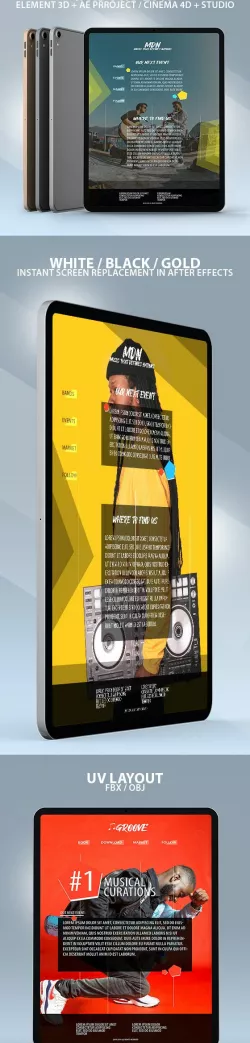 iPad Pro 2019 Element 3D Model