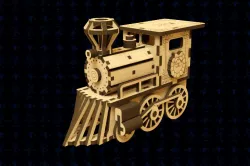 Laser-Cut Locomotive "Novogodniy Poezd" Wooden Toy