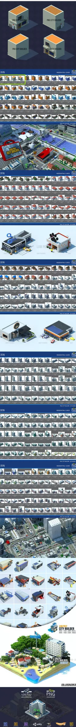 low poly city builder residential 1