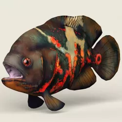 Low poly Realistic Oscar Fish