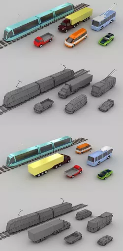 Low-poly sity cars (set 2)