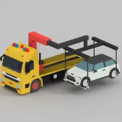 low poly Tow truck