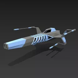 Lowpoly warthog spaceship concept