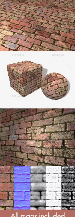 Old Rough Mossy Bricks Seamless Texture
