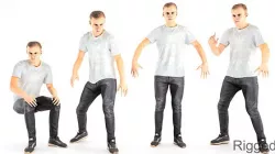 Rigged animated young man with PBR textures 15