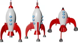 Rocket 3D Cartoon