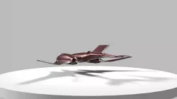 Scifi red racing aircraft