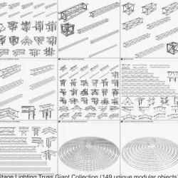 Stage Lighting Truss Giant Collection - 149 unique modular objects