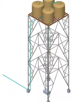 Water tower 10m tall
