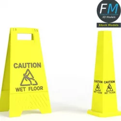 Wet floor warning signs