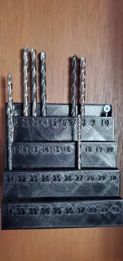 1-40 Numbered Drill Bit Wall Mount
