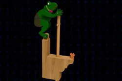 Diving Frog Wooden Toy