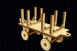 Laser-Cut Wood Logs "Novogodny Poezd" Wooden Toy