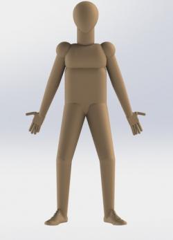 Dummy wooden mannequin 3D model rigged