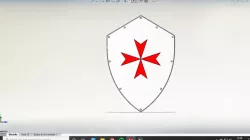 Templar shield Malta cross
