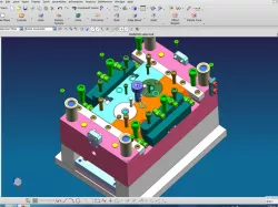 2 cavity with 2 slides mold model