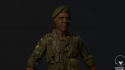  African soldier Low-poly  3D model