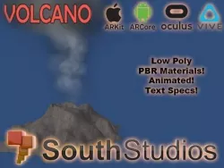 Animated Volcano AR VR Unity 3dsmax Low-poly  3D model