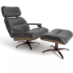 Athea Pivoting Armchair and ottoman roche bobois 3D model