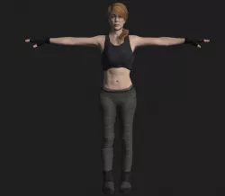 Athletic girl Low-poly  3D model