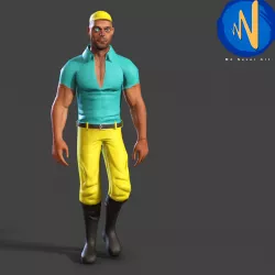 Bad Boy Low poly Rigged Animated Low-poly  3D model
