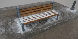 bench at the train station Low-poly  3D model