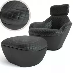 Bergamote Armchair and ottoman 3D model
