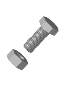Bolt and nut hexagon M12