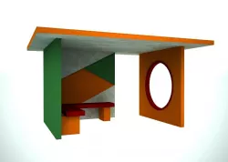 Bus stop Low-poly  3D model