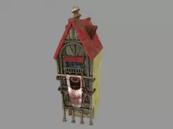 Cartoon house 3D model