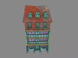 Cartoon house 3D model