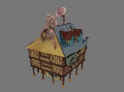 Cartoon house 3D model