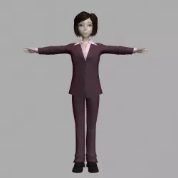 Cartoon lady 3D model