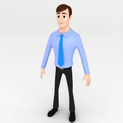 Cartoon Office Man model 3D model